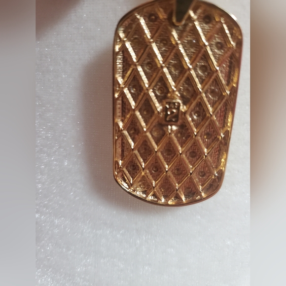 TAT 2 designs dog tag shape pendant necklace gold plated - Picture 4 of 8